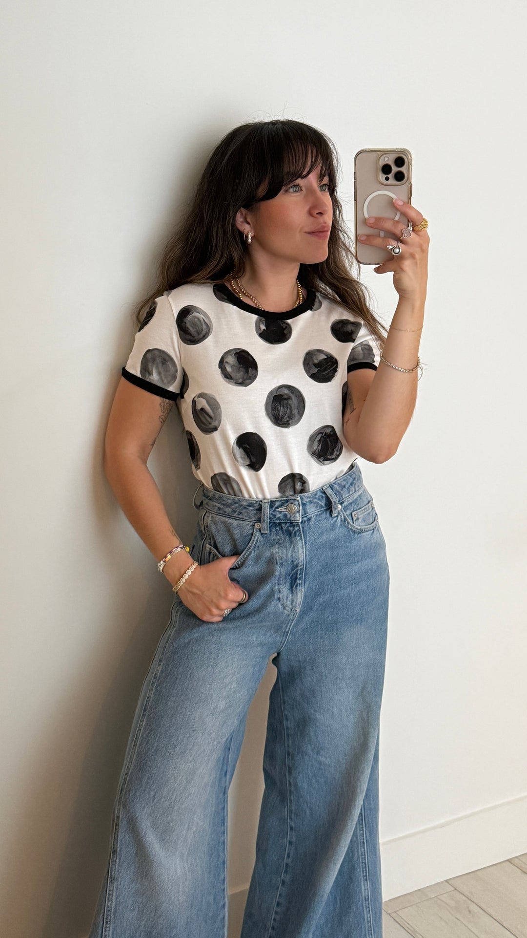 Dolce & Gabbana Polka Dot Printed  T-Shirt Size 42