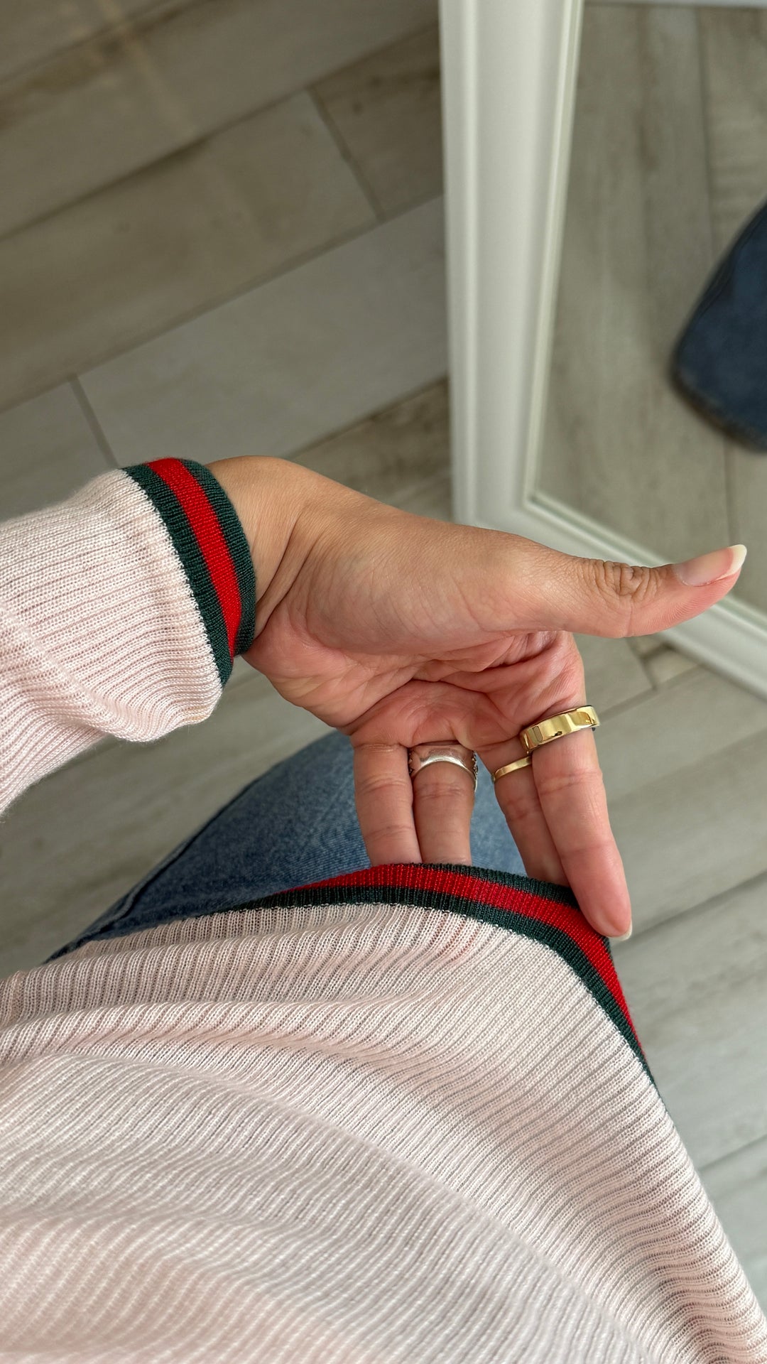 Gucci Pink Ribbed Knit Cashmere and Silk Shirt Size S
