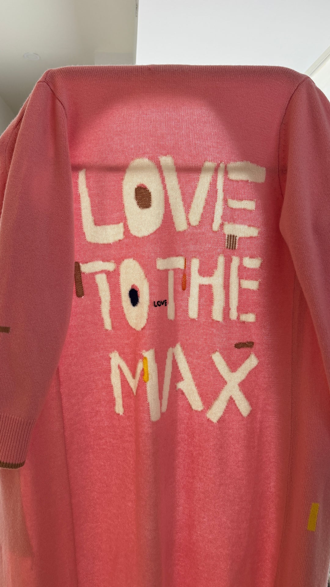 Kerri Rosenthal Pink Cashmere Knit "Love to the Max" Long Cardigan Size S