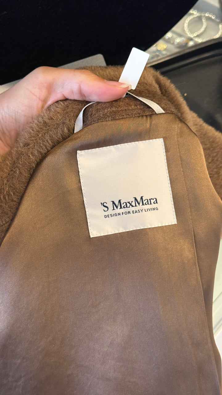 Max Mara Brown Alpaca and Wool Blend Coat Size 40