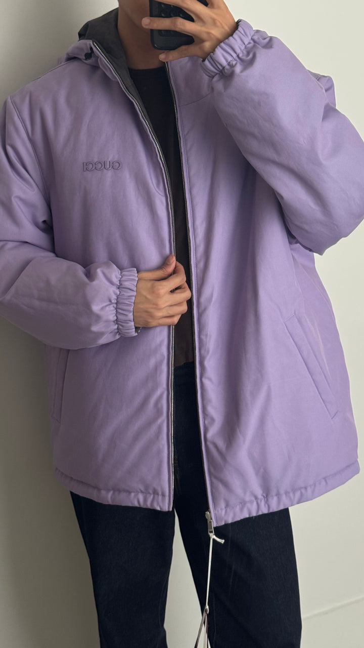 Gucci Lavender & Grey GG Reversible Jacket Size 52