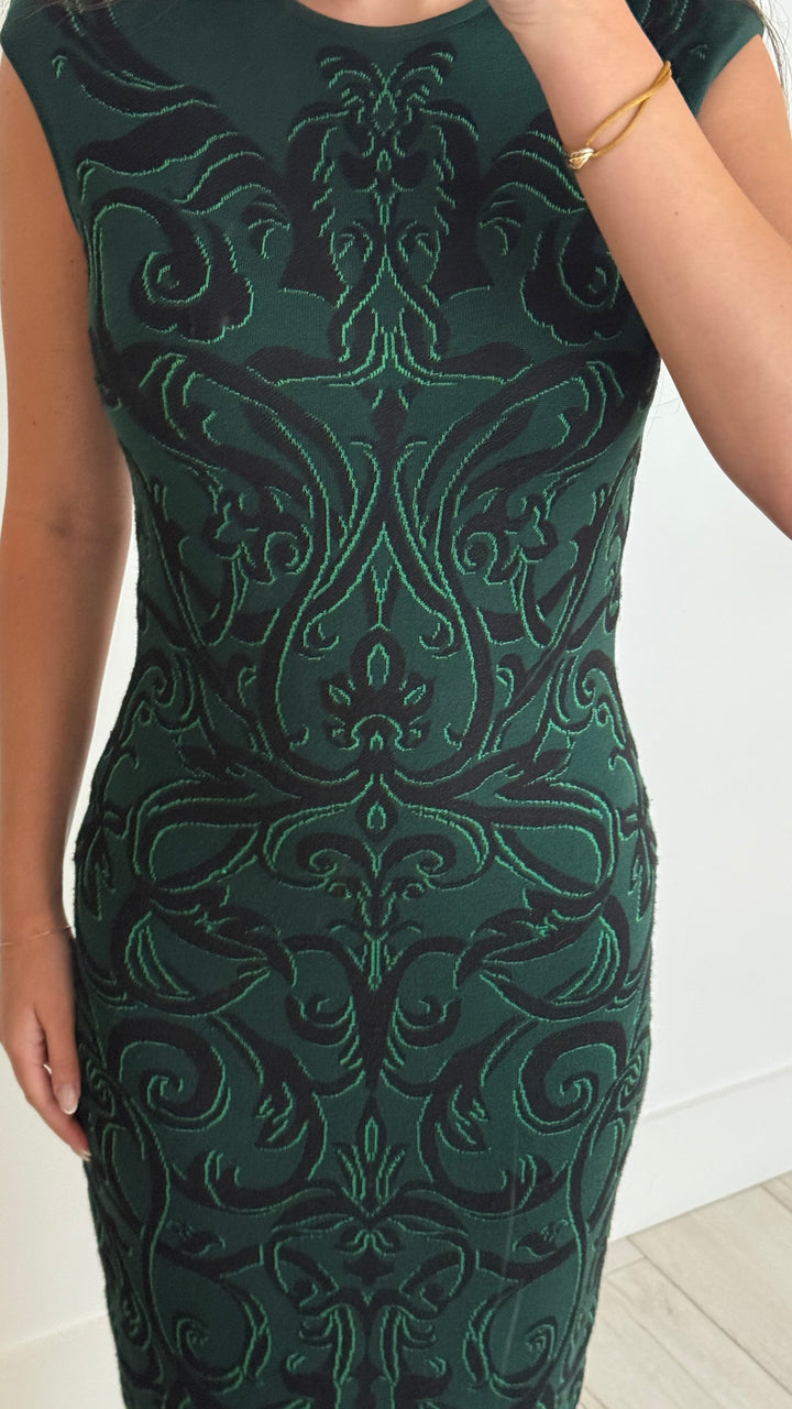 Alexander McQueen Green Knit Sleeveless Dress Size M