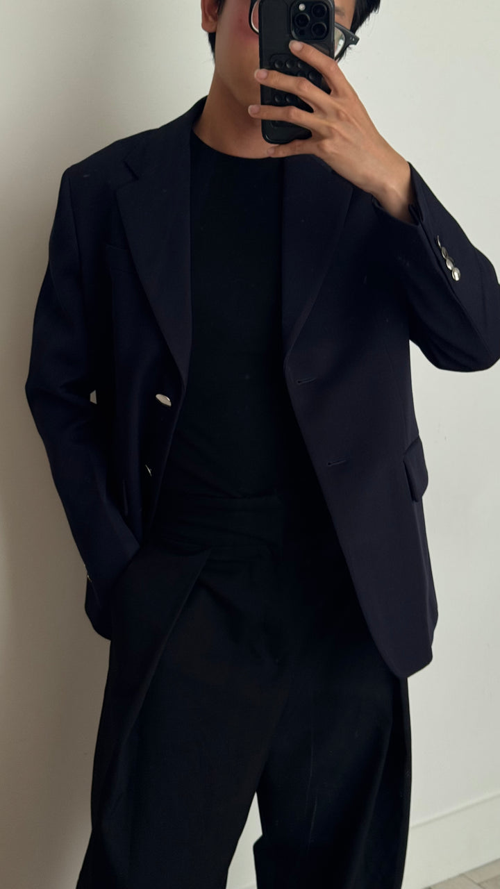 Prada Navy Virgin Wool Blazer Size 44