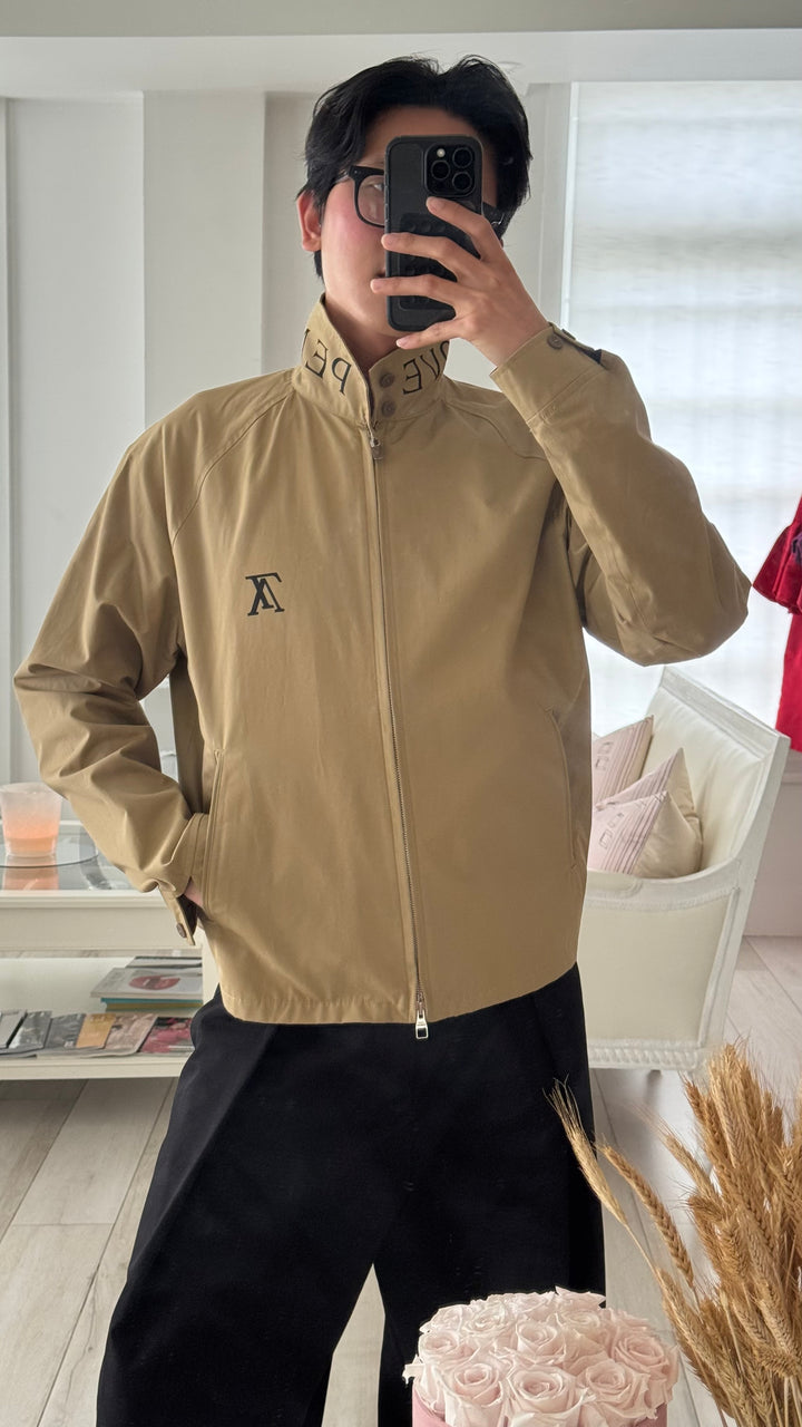Louis Vuitton Men's Beige Cotton Peace & Love Harrington Jacket Size 48