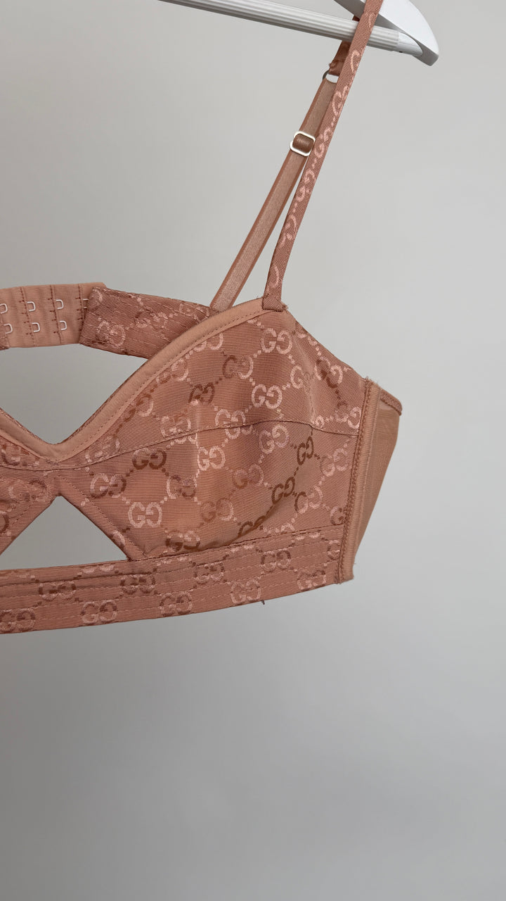 Gucci Blush Pink GG Bralette Size S