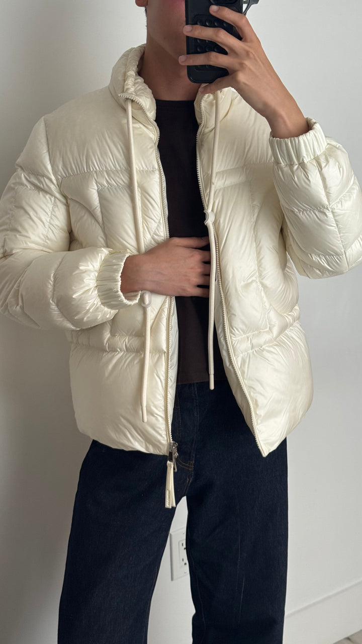 Moncler White Puffer Down Jacket Size 1