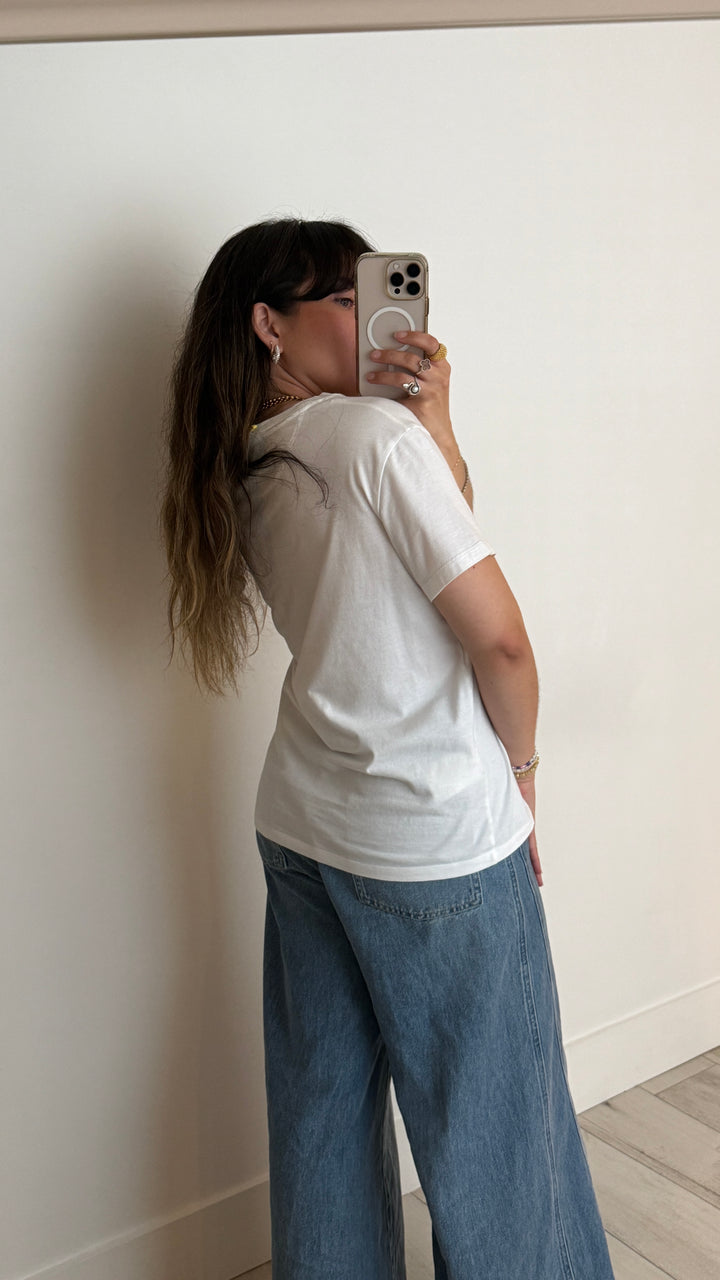 Valentino White Logo T-Shirt with Star Motif Size XS
