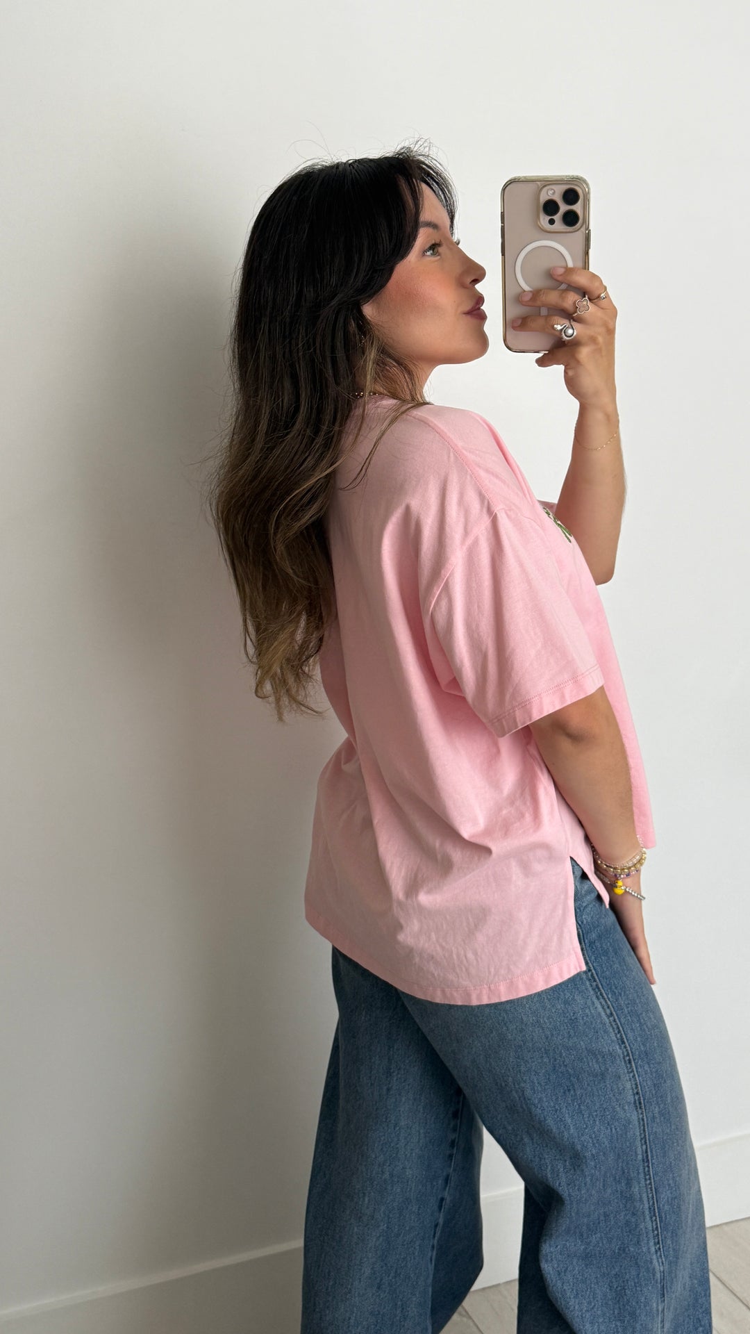 Loewe x Paula's Ibiza Pink Cotton T-Shirt with Cactus Logo Size S