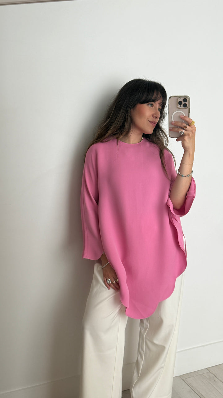 Valentino Pink Scalloped Poncho Size 42