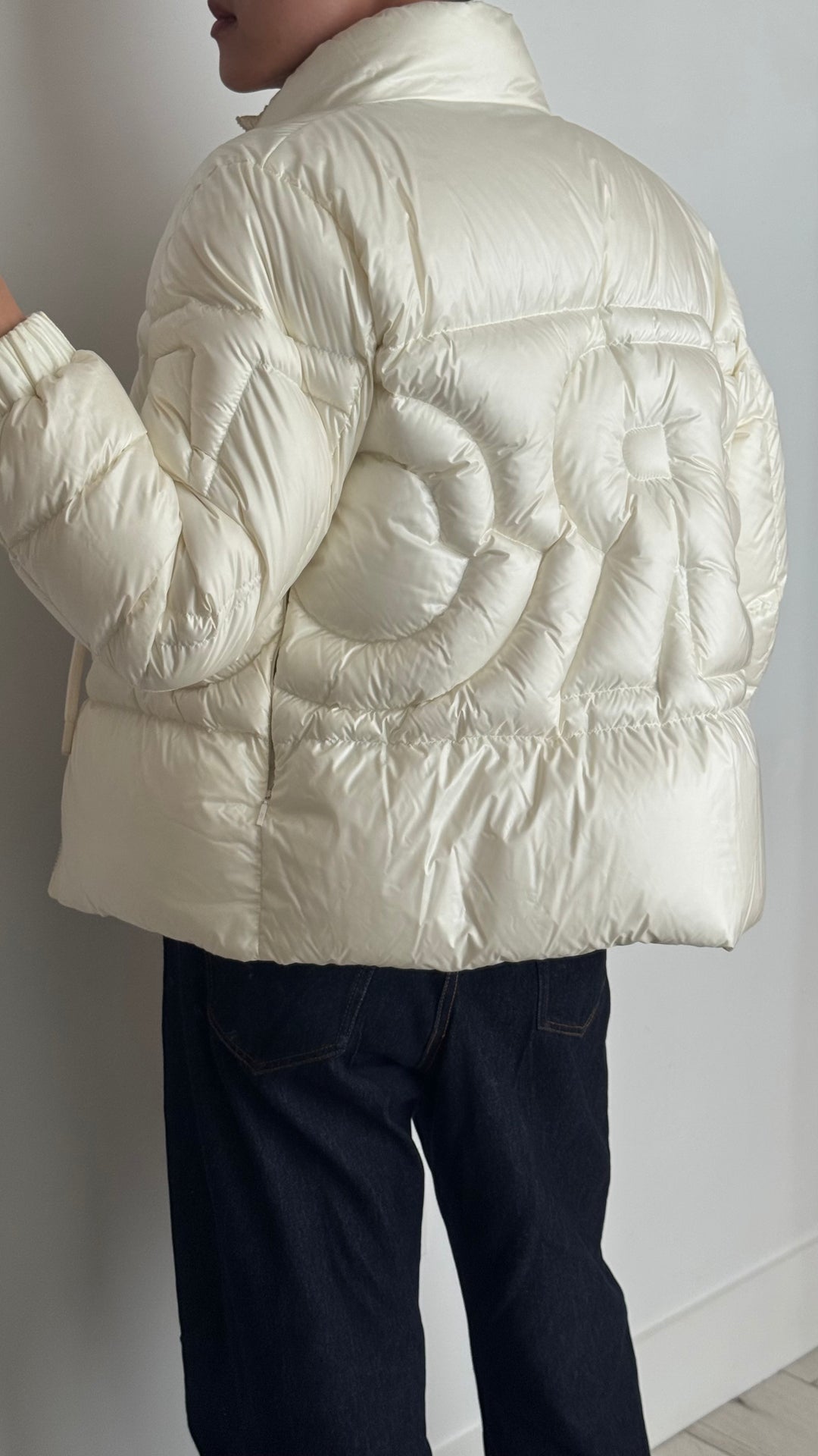 Moncler White Puffer Down Jacket Size 1