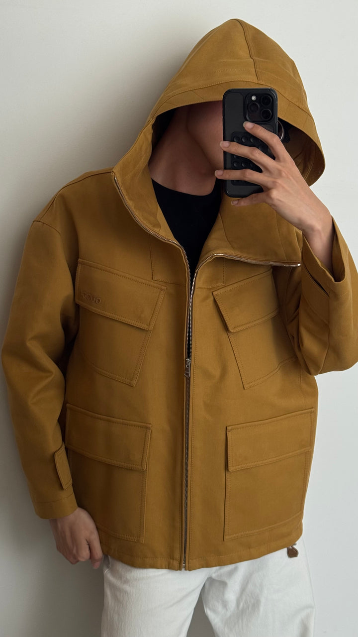 Gucci Yellow Cotton Utility Style Jacket with Quilted Interior Size 38