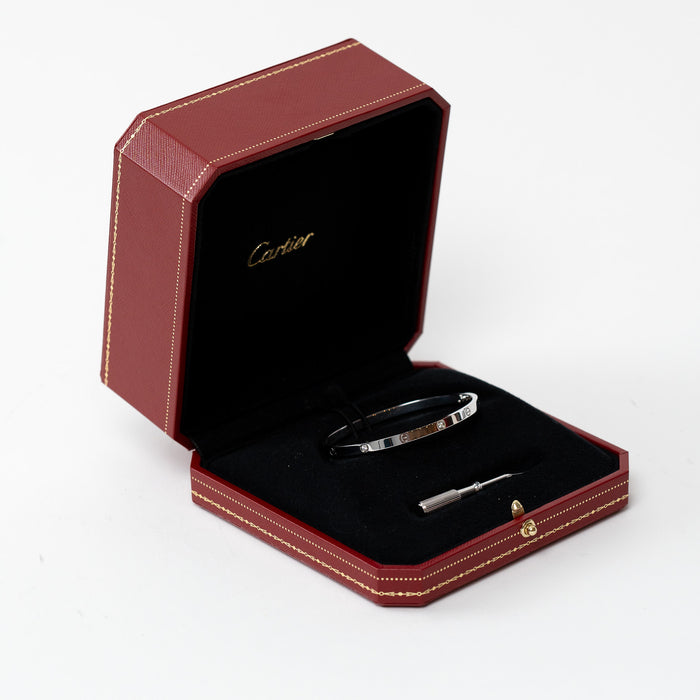 Cartier 18k White Gold with Diamonds Love Bracelet in box