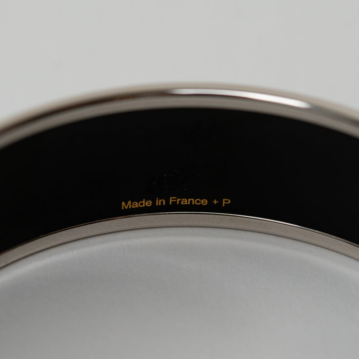 Hermes Palladium and White Enamel Balcons Du Quadalquivir Bangle