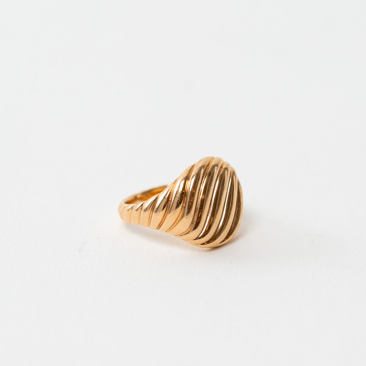 David Yurman 18k Gold Sculpted Cable Pinky Ring