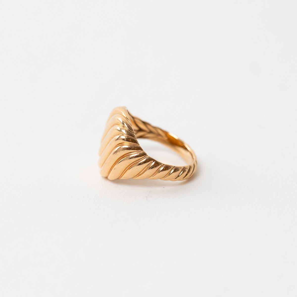 David Yurman 18k Gold Sculpted Cable Pinky Ring Size 3.5