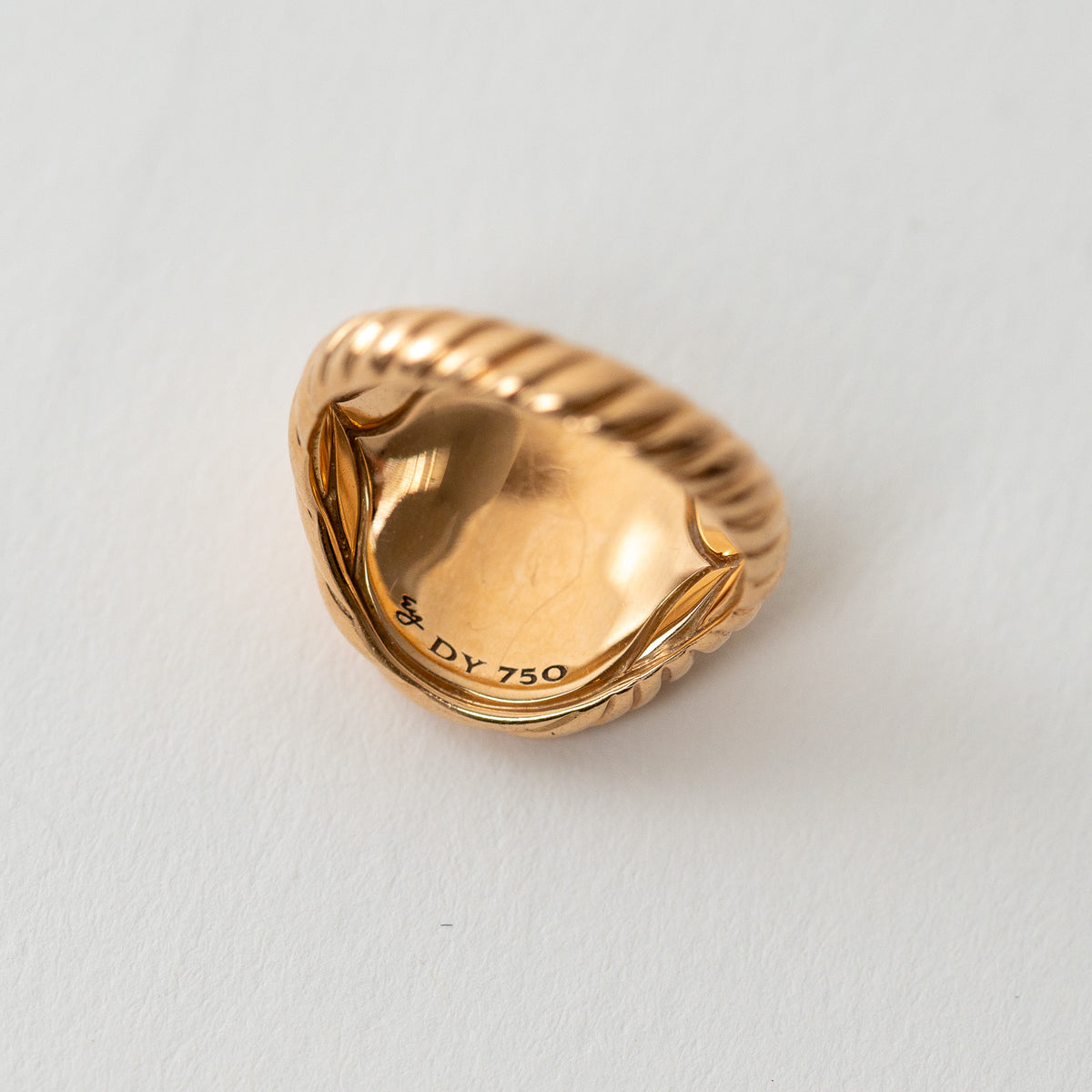 David Yurman 18k Gold Sculpted Cable Pinky Ring Size 3.5