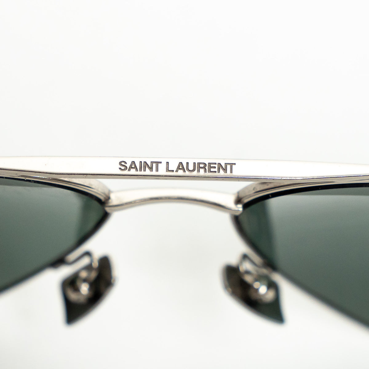 Saint Laurent Silver Aviator Sunglasses