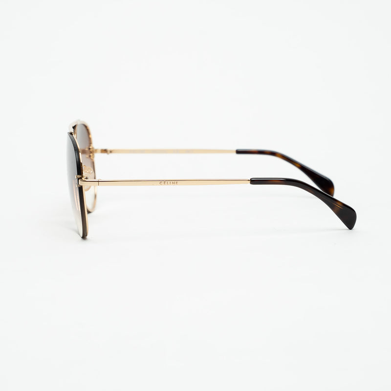 Celine Gold Frameless Aviator Sunglasses