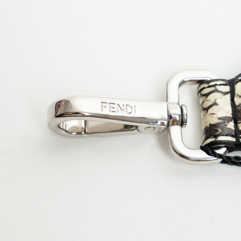 Fendi White and Black Python Leather Bag Strap