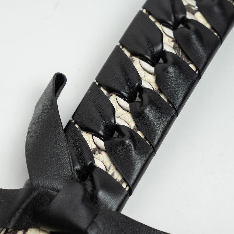 Fendi White and Black Python Leather Bag Strap