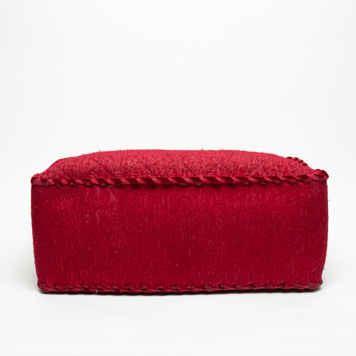 Pre-Loved Chanel ™ Raspberry Red Wool Felt Tote