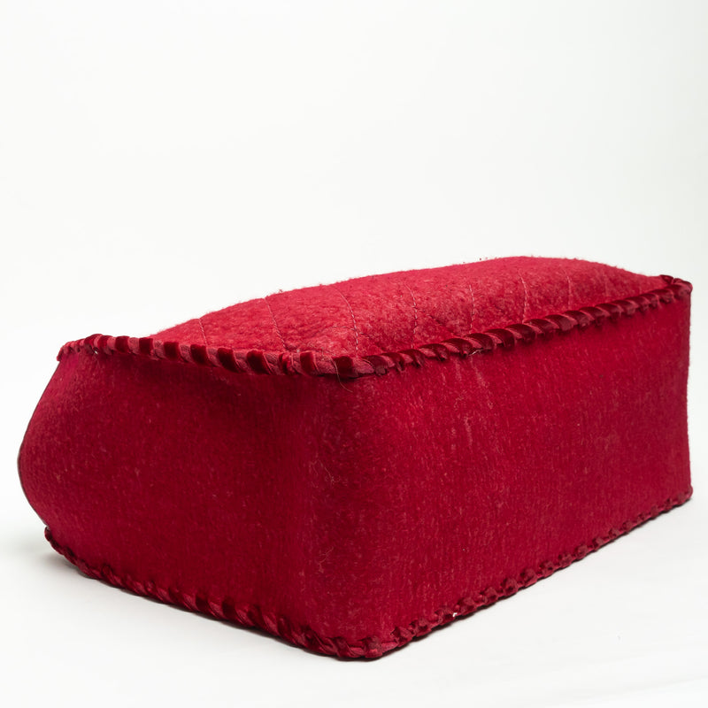 Pre-Loved Chanel ™ Raspberry Red Wool Felt Tote