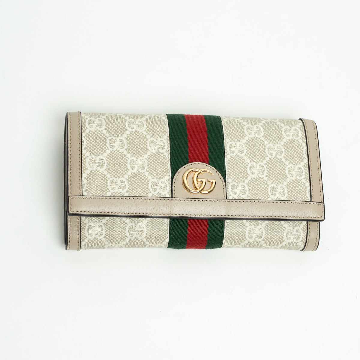 Gucci Light Grey GG Supreme Canvas Wallet on Chain