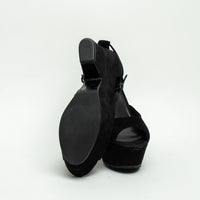 Celine Black Suede Platform Block Heel Pumps Size 40
