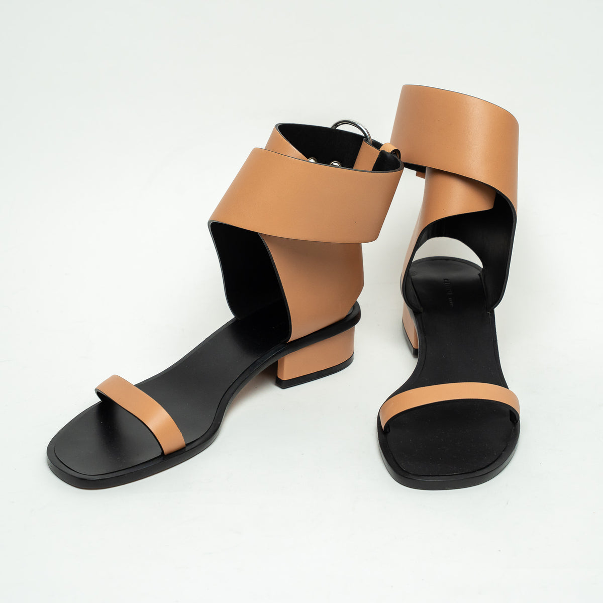 Celine Tan Calf Leather Ankle Strap Sandals Size 37