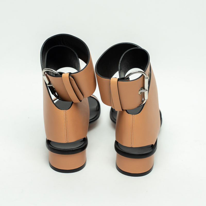 Celine Tan Calf Leather Ankle Strap Sandals Size 37