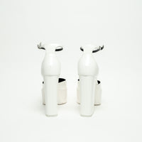 Paris Texas White Patent Leather Platform Block Heel Pumps Size 39