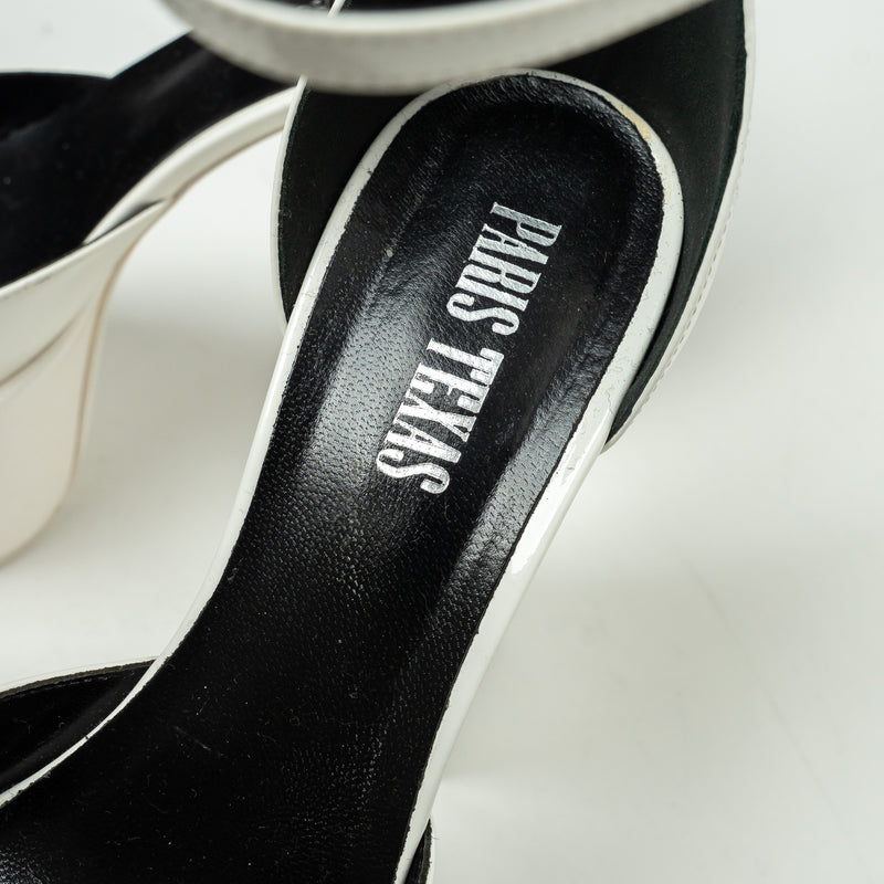 Paris Texas White Patent Leather Platform Block Heel Pumps Size 39
