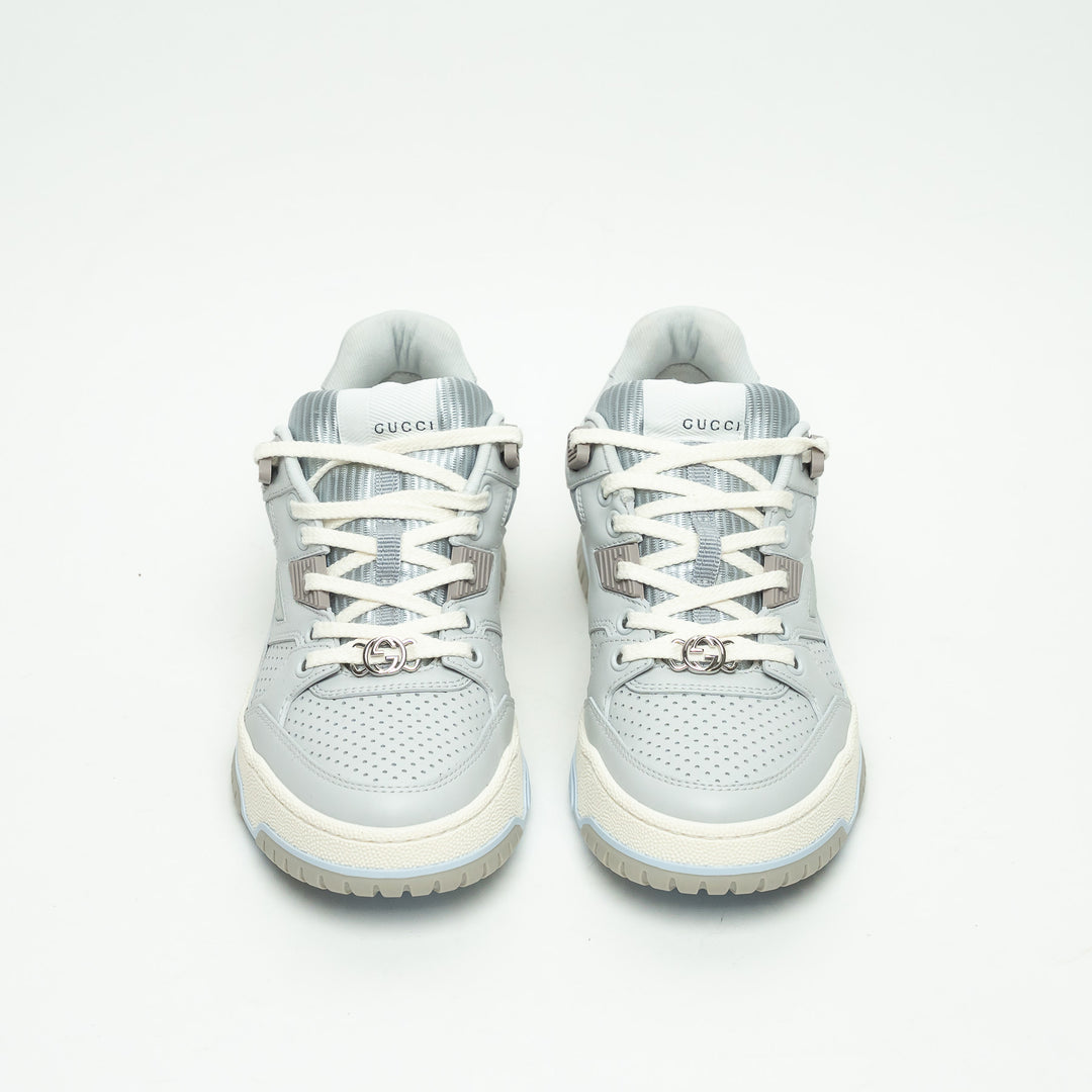 Gucci Light Blue Calfskin Leather Jones Sneakers Size 36
