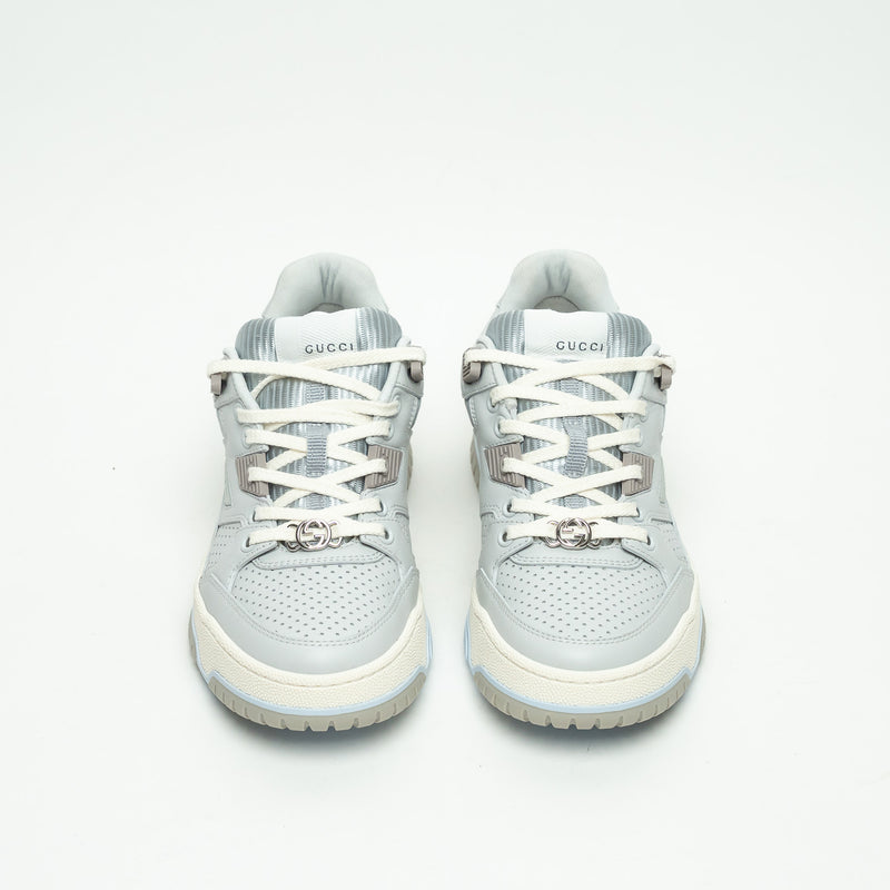 Gucci Light Blue Calfskin Leather Jones Sneakers Size 36