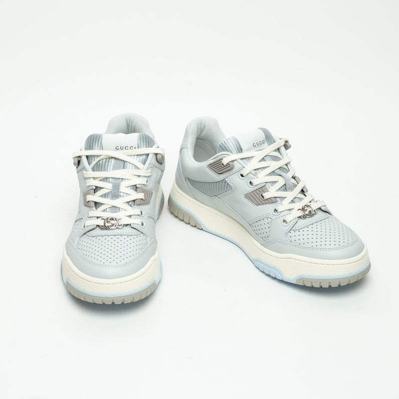 Gucci Light Blue Calfskin Leather Jones Sneakers Size 36