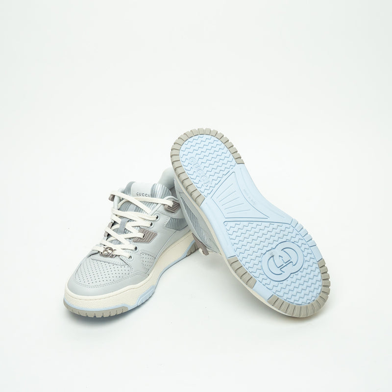 Gucci Light Blue Calfskin Leather Jones Sneakers Size 36
