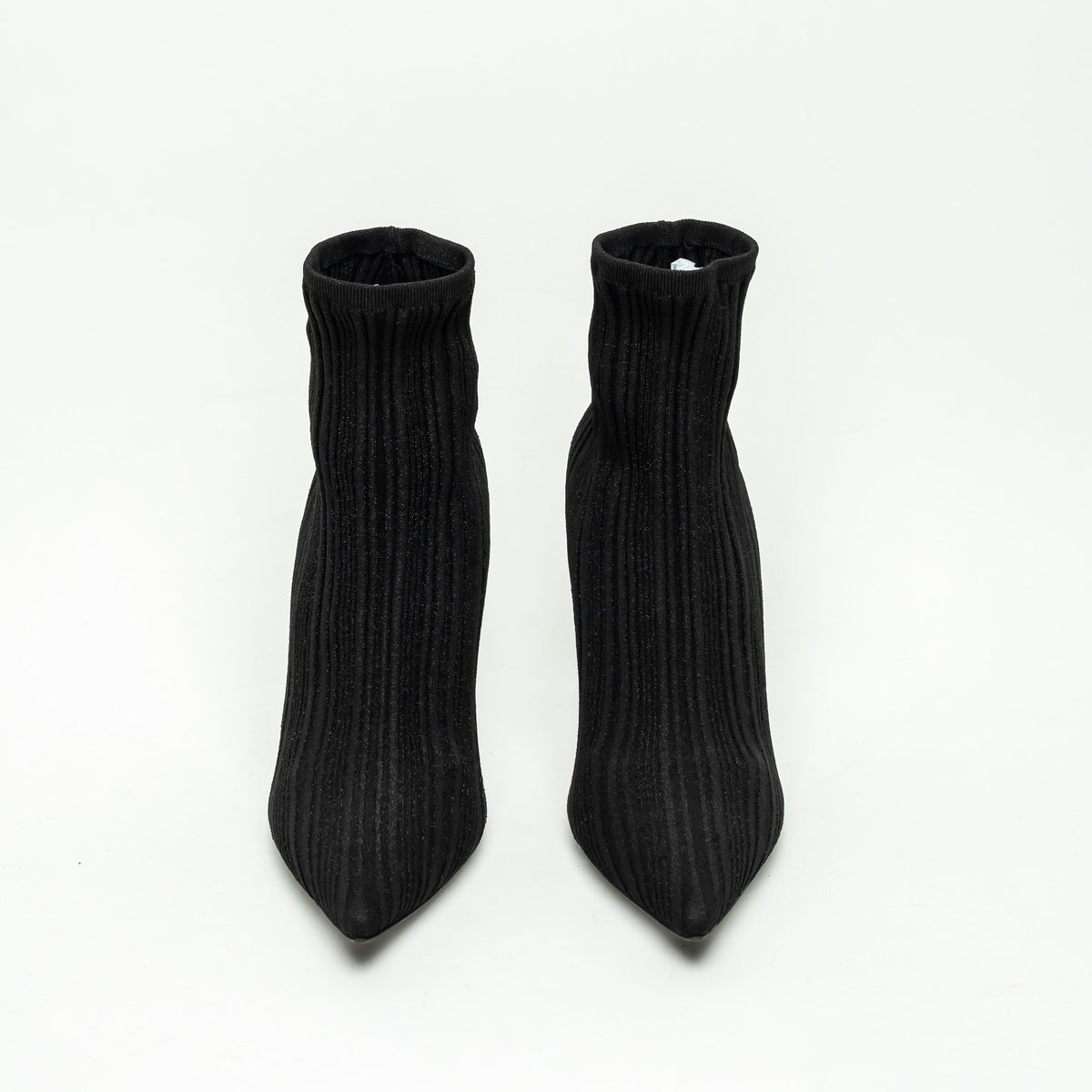 Rene Caovilla Black Ribbed Knit Sock Boot Size 40