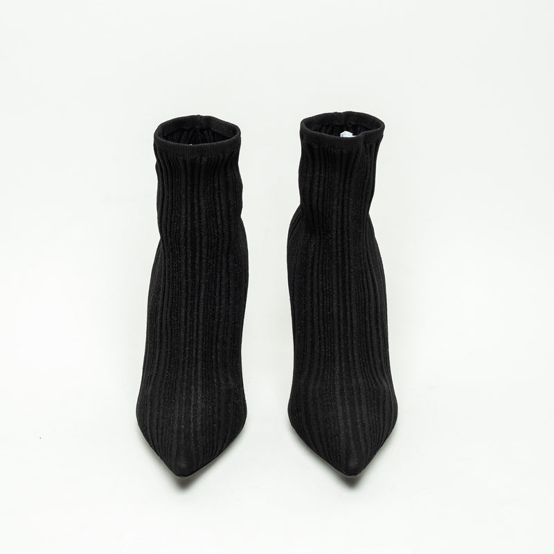 Rene Caovilla Black Ribbed Knit Sock Boot Size 40