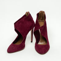 Aquazzura Wine Suede Cut Out Boots Size 35