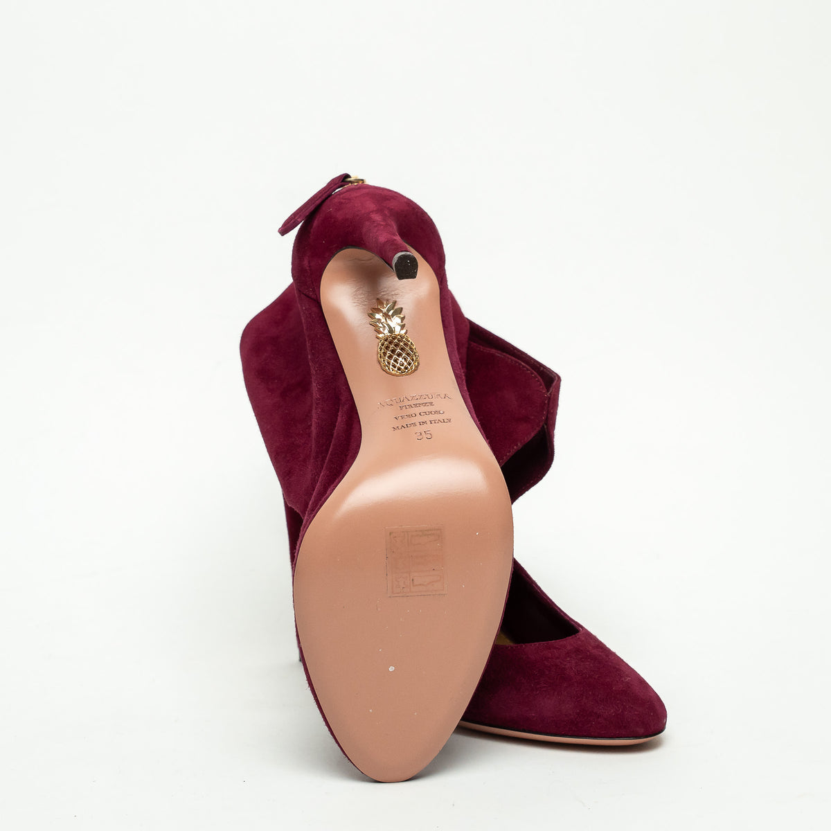 Aquazzura Wine Suede Cut Out Boots Size 35