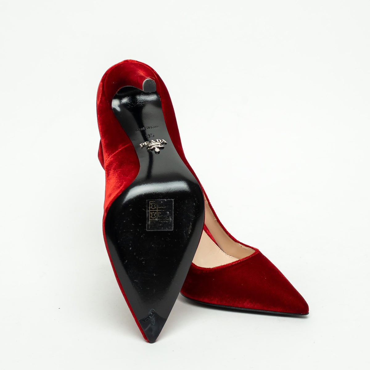 Prada Red Velvet Pumps Size 35