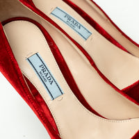 Prada Red Velvet Pumps Size 35