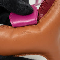 Hermes Brown and Magenta Swift Leather Rodeo Bag Charm