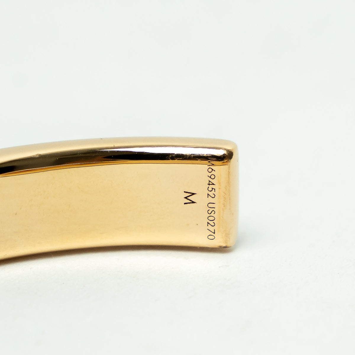 Louis Vuitton Gold Damier Print Enamel Bracelet Size M