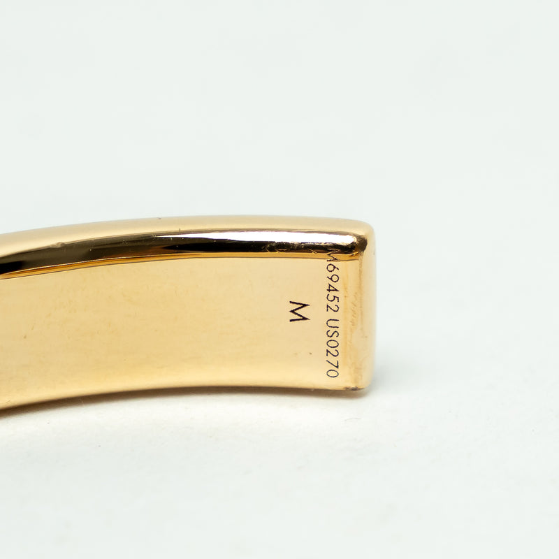 Louis Vuitton Gold Damier Print Enamel Bracelet Size M