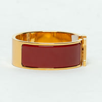 Hermes Gold Red Enamel Clic H Bracelet