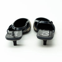 Gucci Monogram Sling Back Kitten Heels Size 36.5