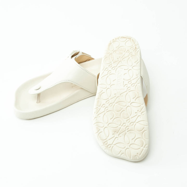 Loewe White Leather Sandals Size 39