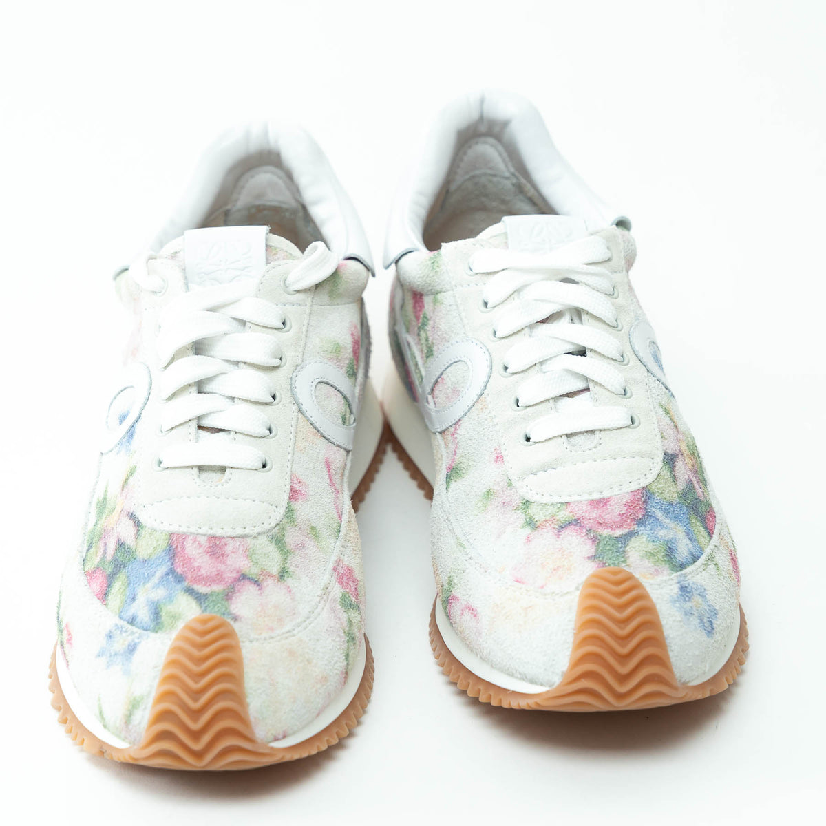 Loewe Suede and Leather Floral Low-Top Sneakers Size 40