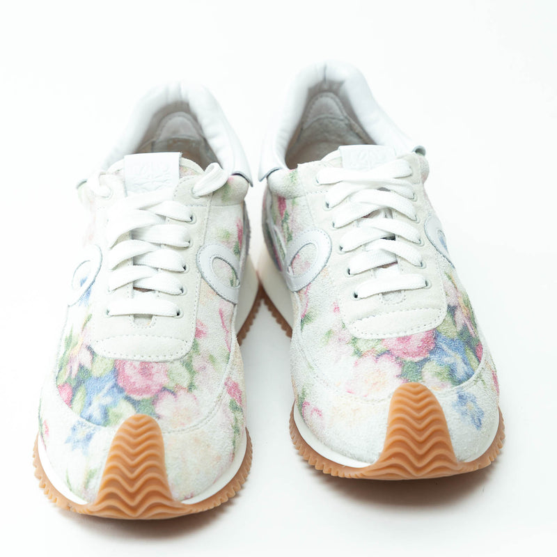 Loewe Suede and Leather Floral Low-Top Sneakers Size 40